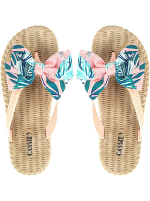 Cassiey Women Slippers(Pink, Green , 4)