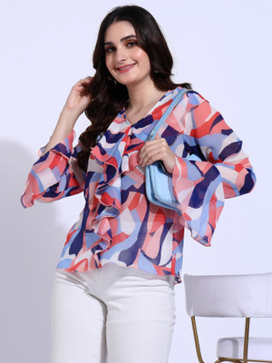 Dressberry Casual 3/4 Sleeve Printed Women Multicolor Top