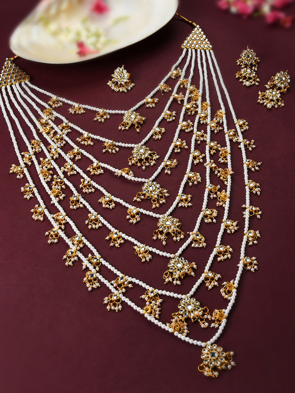 ZAVERI PEARLS Stone Gold-plated Gold Jewellery Set(Pack of 1)
